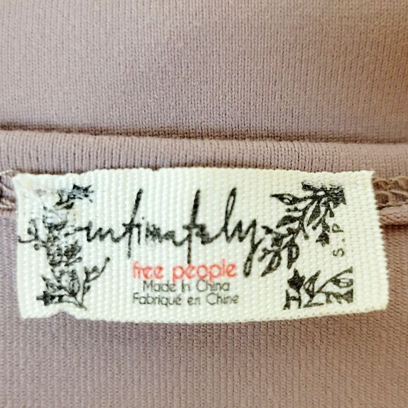 Free People Thong Bodysuit Shorts Sleeves Purple Square Neck Size SP - Picture 3 of 12